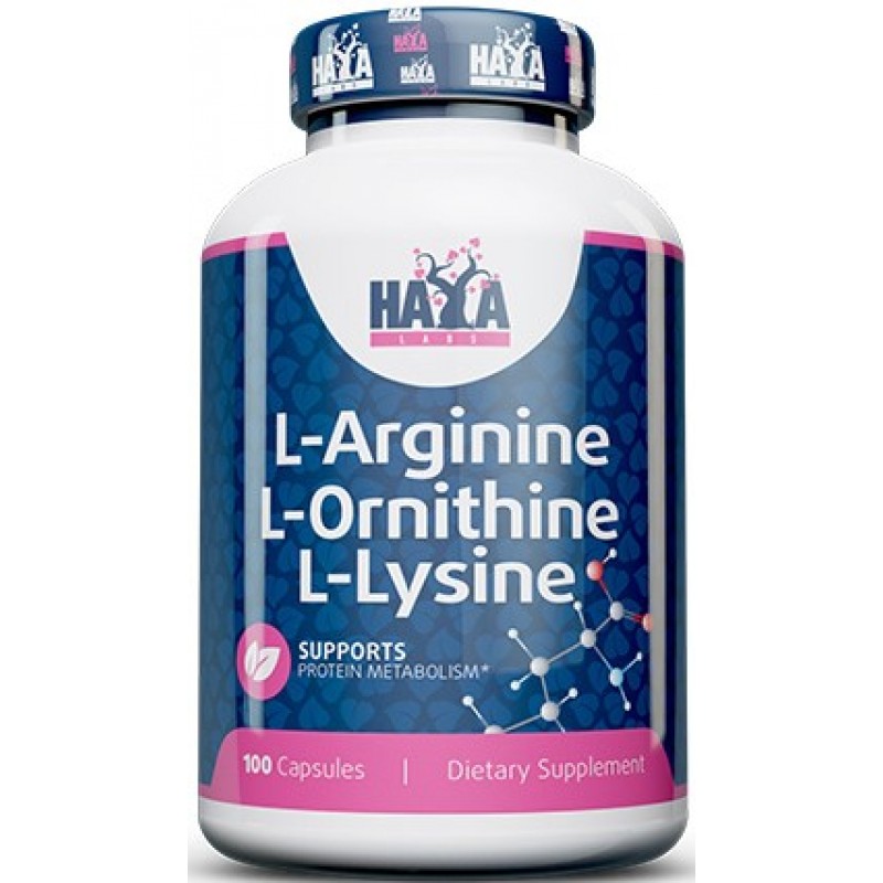 Haya Labs L-arginiin L-ornitiin L-lüsiin 100 kapslit